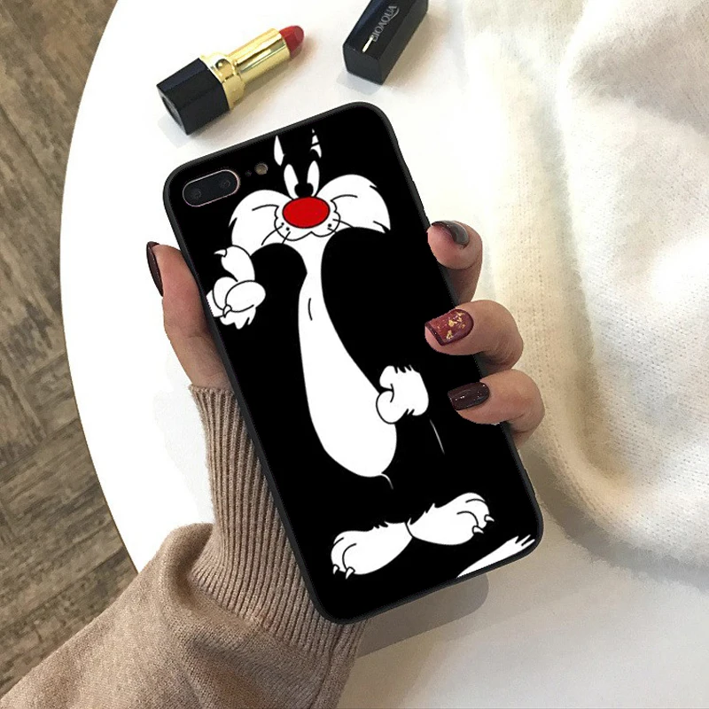 Милый мультяшный Том и Джерри чехол для телефона для iPhone XS MAX XR черный мягкий ТПУ чехол для iPhone X 7 8 6S 6 Plus 11Pro MAX чехол