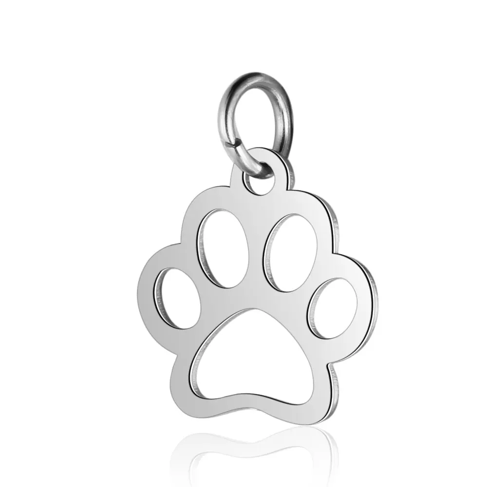 5 шт./лот 100% нержавеющая сталь Pet Paw Charms VNISTAR полированная собачья лапа Ожерелье