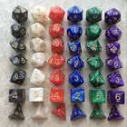 Разноцветные кости Polyhedral DnD 7 шт.компл. для ролевых игр Подземелья и Драконы, настольные игры D4,D6,D8,D10,D10 %,D12,D20