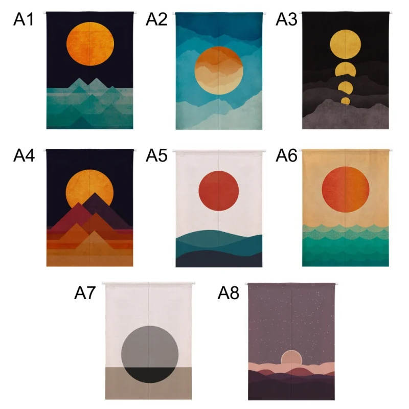 Занавеска для двери в японском стиле настенный гобелен из хлопка и льна с принтом