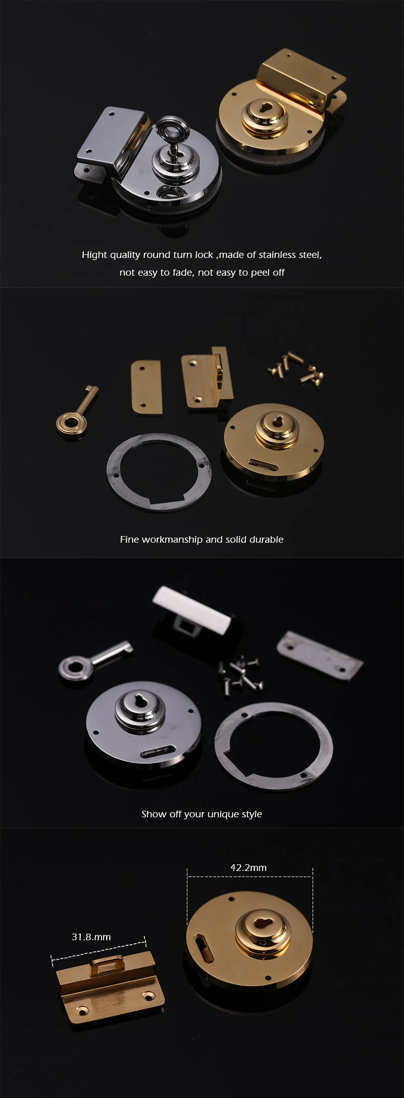 WUTA нержавеющая сталь DIY кожаная сумка Пряжка оборудование для скручивания Круглый Поворотный замок застежка для сумки Прочный для Dulles сумка замок