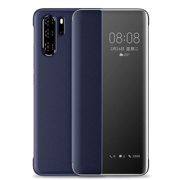 Blue Чехол для huawei P30 Pro, роскошный тонкий чехол из искусственной кожи, жесткий пластиковый защитный флип-чехол для телефона P30, задняя крышка - Цвет: Blue