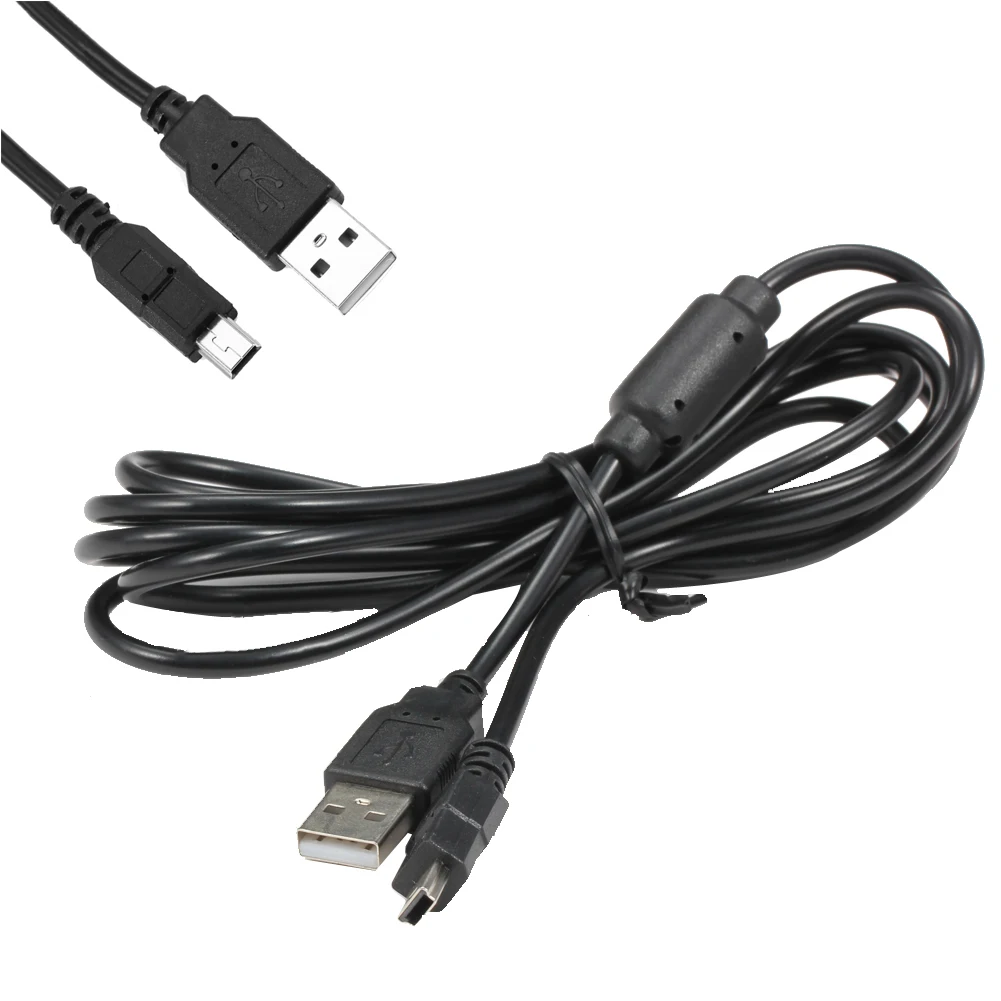 

1.8m 1pcs USB Charge Cable For ps3 For Sony Playstation PS3 handle Wireless Controller with Magnetic RingBlack Gamepad Cable