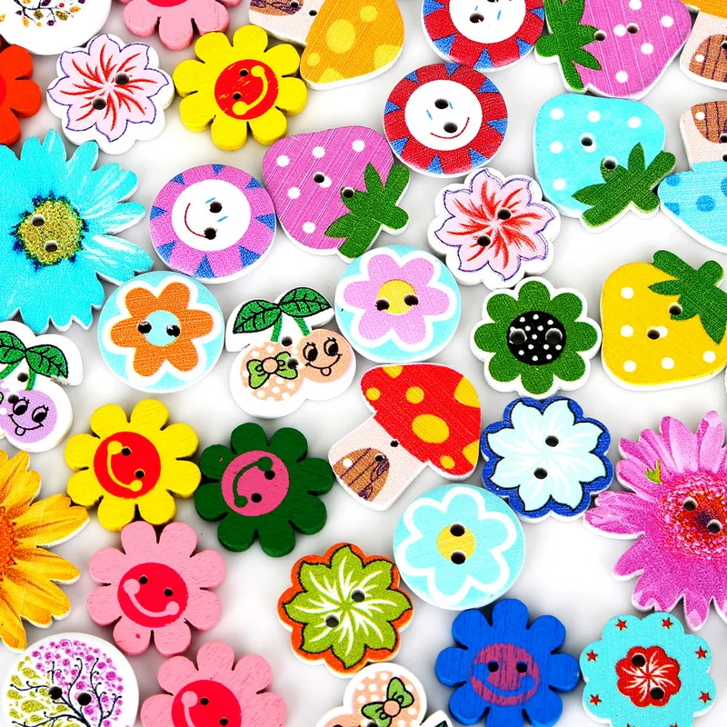 80 шт. милая фотография с двумя отверстиями|2 hole wooden buttons|wooden buttonsbuttons sewing |