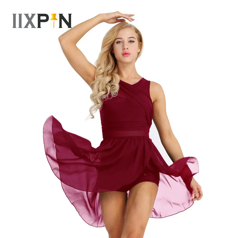 IIXPIN женское платье для балета танцевальные костюмы без рукавов с вырезами