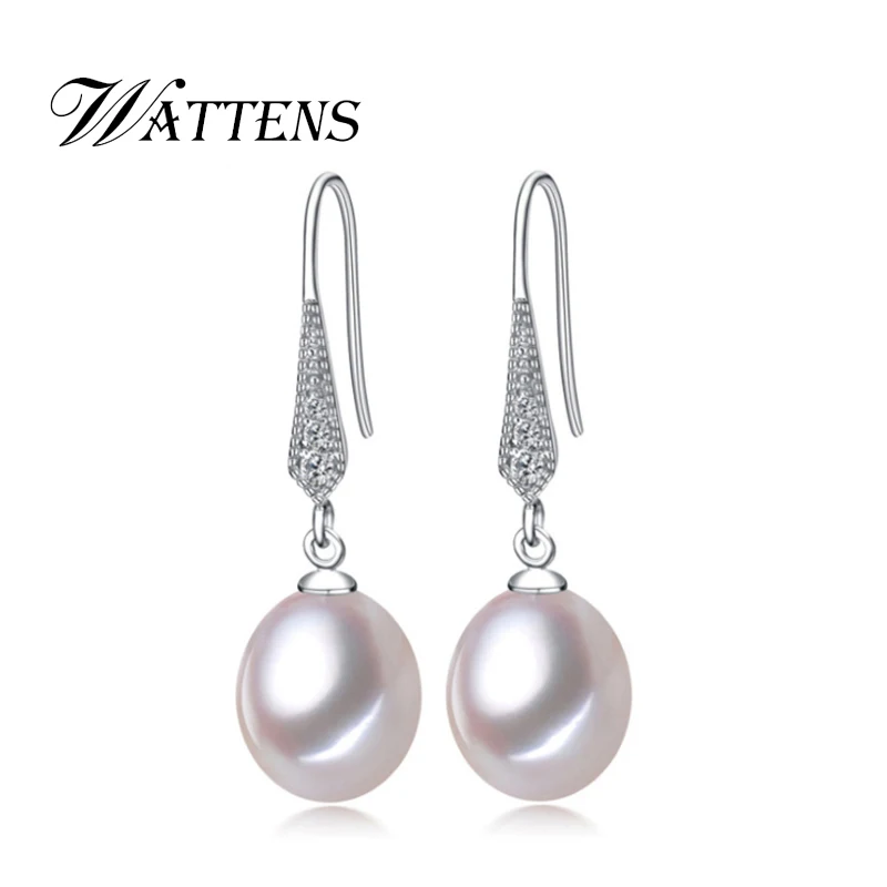 Женские серьги из натурального пресноводного жемчуга стерлингового серебра 925