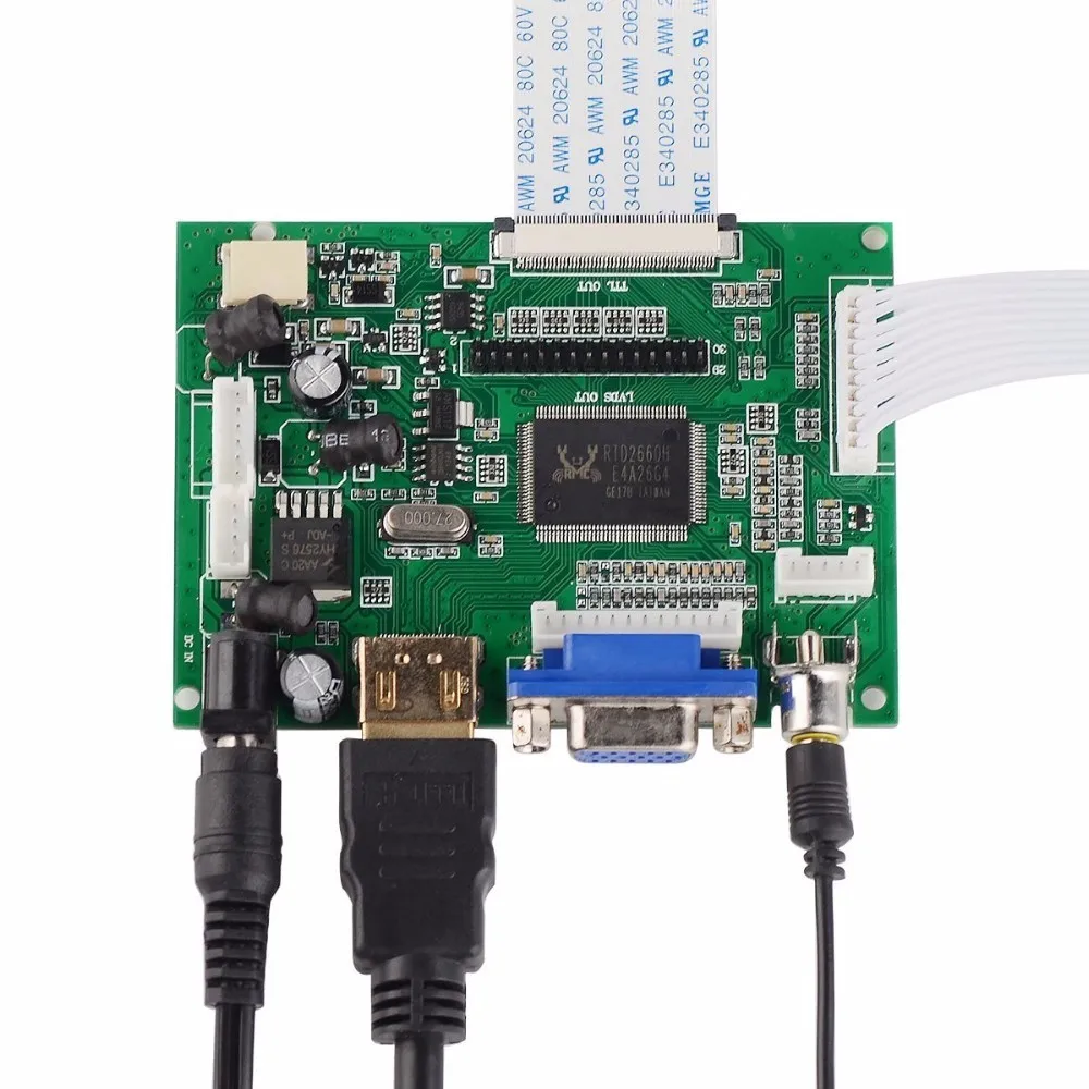 7 дюймов 40 контактов 1024(RGB)* 600 TFT EJ070NA-01J ЖК-дисплей с Дистанционный драйвер плата управления 2AV HDMI VGA для Raspberry Pi