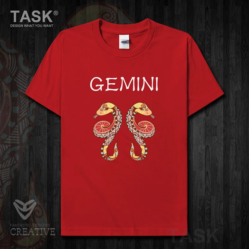 Футболка мужская приталенная с коротким рукавом и принтом 12 созвездий | Мужская