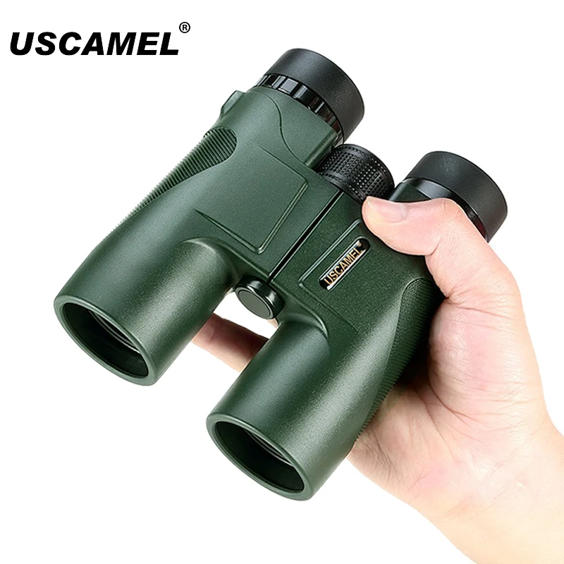 USCAMEL Military HD 10x42 BAK4 Binoculars Professional Hunting Telescope Zoom Vision No Infrared Eyepiece Army Green