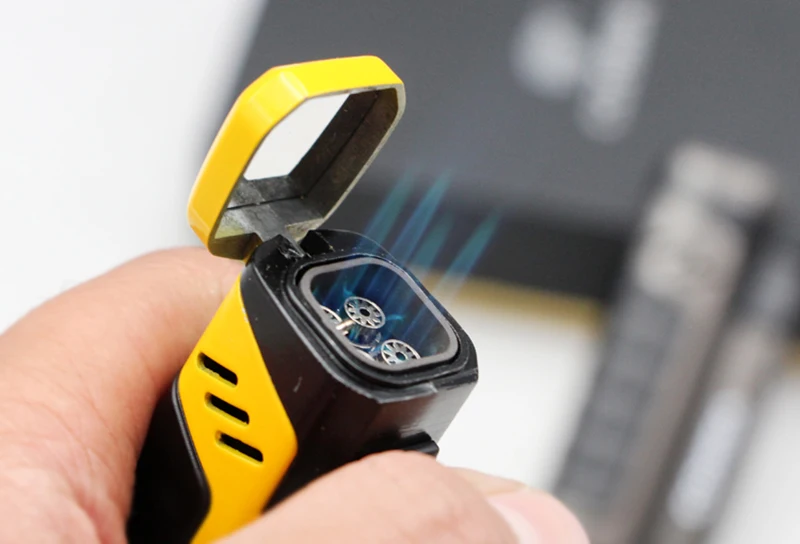 COHIBA сигарета зажигалка прохладное пламя Металл ветрозащитный 4 факел реактивная