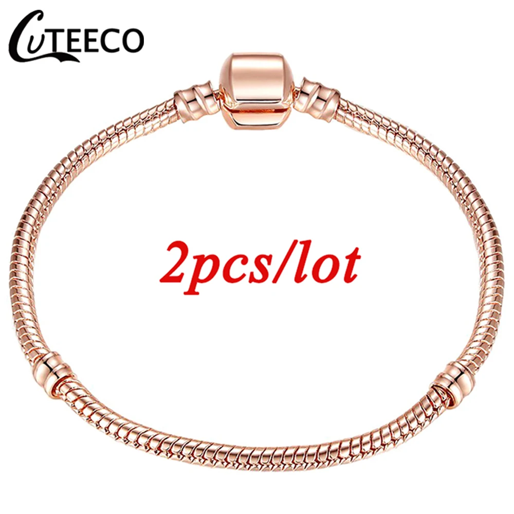 CUTEECO 2 шт./лот высококачественный посеребренный браслет с подвесками Европейский