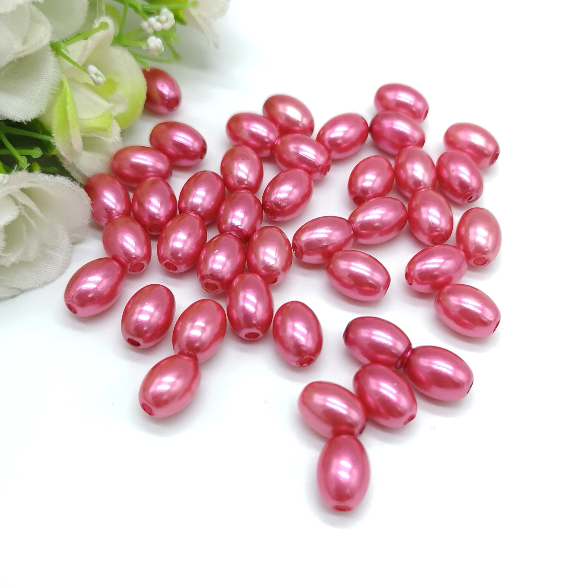 Light Red 50 шт 8*11 мм бусины овальной формы для изготовления ювелирных изделий Акриловые бусины разноцветные свободные бусины ювелирные изделия DIY Аксессуары# XZ66-82 - Цвет: Light Red
