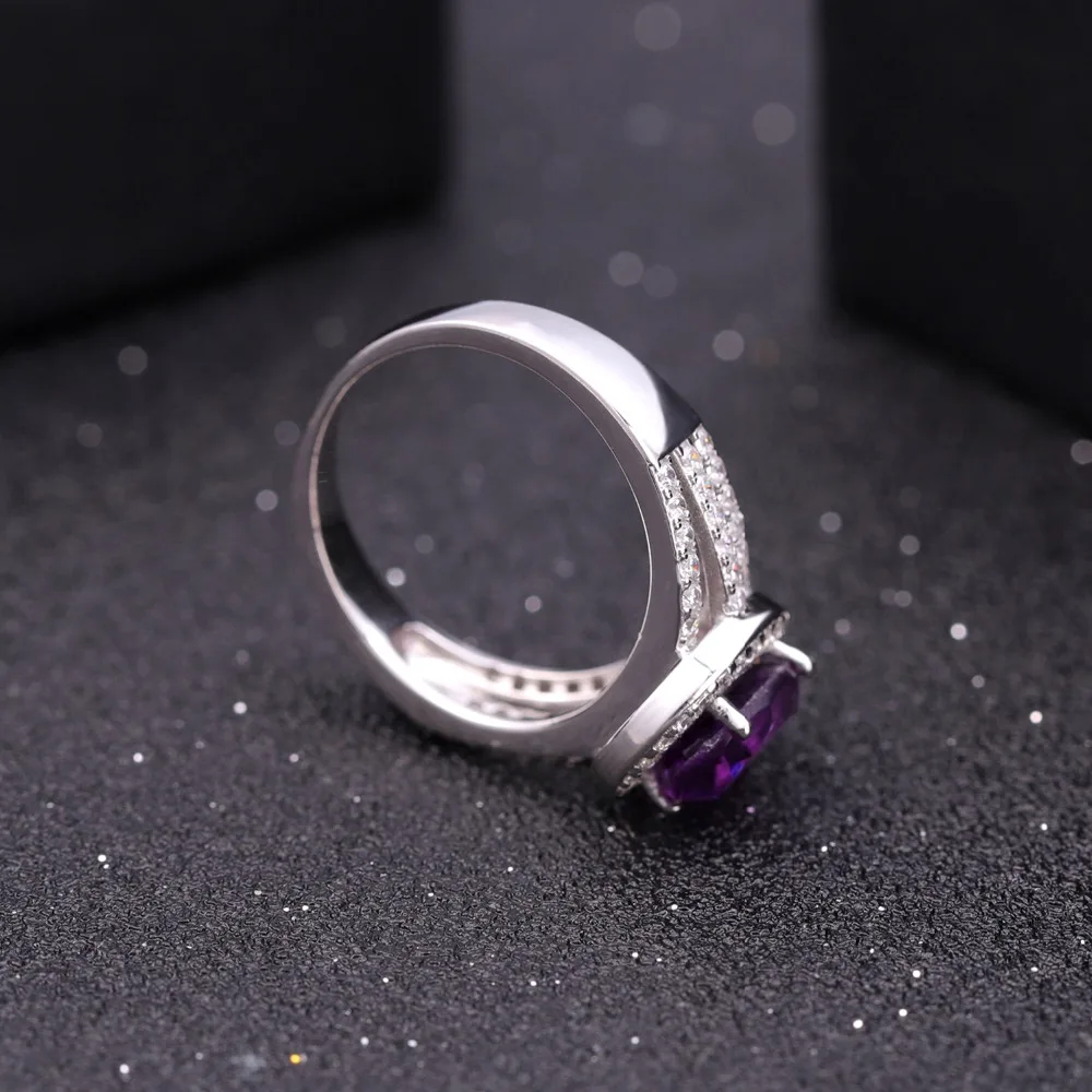 GEM'S BALLET 1.79Ct Natural Purple Amethyst Birthstone Ring Pure 925 Sterling Silver Oval Gemstone Fine Jewelry For Women | Украшения и