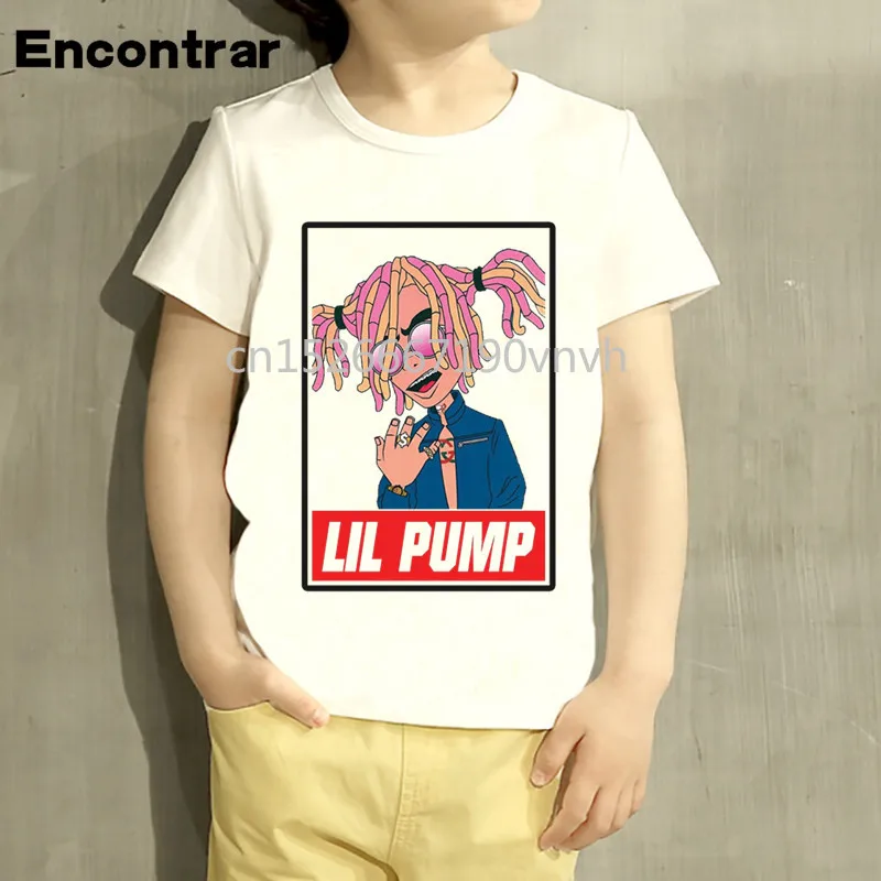 Футболка для маленьких мальчиков и девочек с музыкальным дизайном Lil Pump Singer