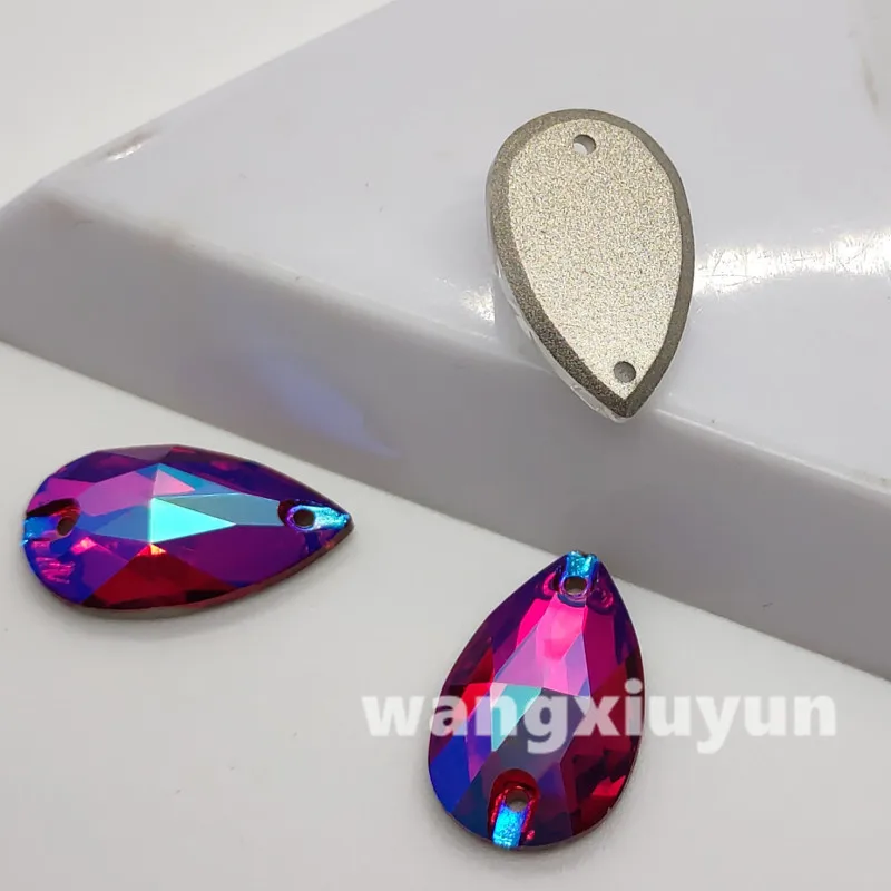 New More Colors 3230 K9 Glass Crystal Drop Sew-on Stone Flatback Teardrop Sewing Dress Clothing Making | Дом и сад
