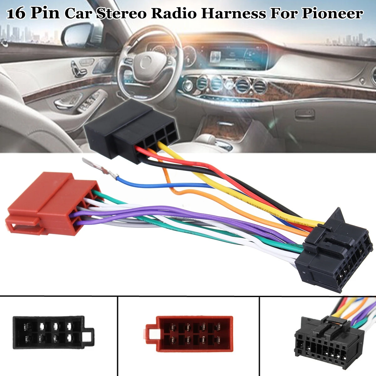Автомобильный стерео радиоплеер ISO жгут проводов разъем 16Pin для Pioneer 2003 on|Кабели