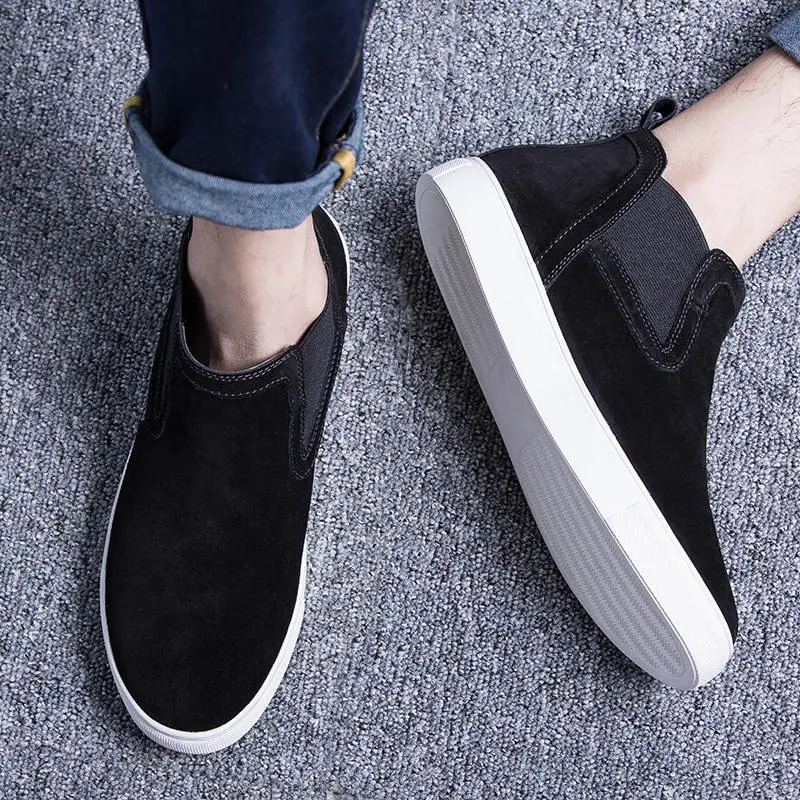 

AKZ Men Loafers Mens Casual shoes Warm Autumn Winter shoes High Quality Cow Suede Breathable Comfortable Light Male Flats shoes