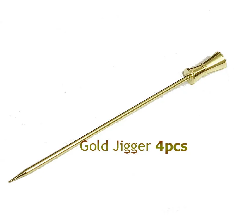Jigger Gold 4pcs 4 шт шейкер/Джиггер форма нержавеющая сталь коктейльные палочки Фруктовые палочки 4,3 дюймов коктейльные палочки набор из 4 - Цвет: Jigger Gold 4pcs