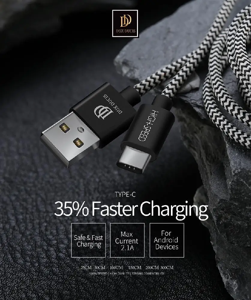 EastVita DUX DUCIS K-ONE Портативный Тип-C кабель Micro USB и Тип C с нейлоновой оплеткой Зарядное