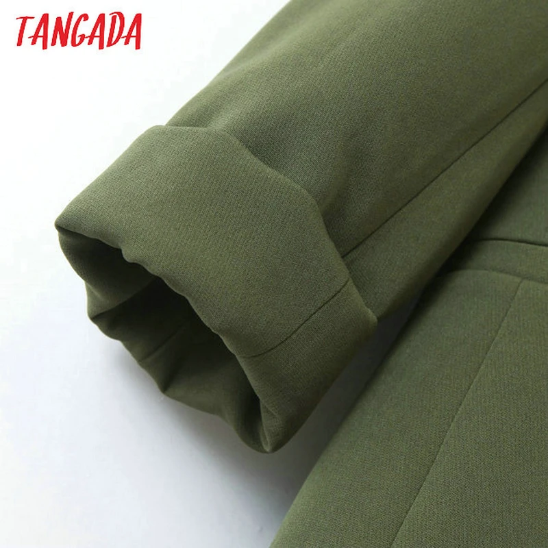 Tangada модный amygreen блейзер для женщин рукав три четверти Зубчатый воротник костюм Блейзер элегантные женские Рабочие Топы SL436