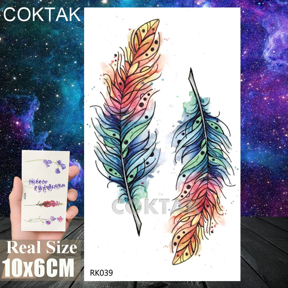 CRK039 3D акварельные Временные татуировки лисы, креативные наклейки, водостойкие листы, татуировки для мужчин, женщин, детей, боди-арт, рисунок, татуировки руки и ноги - Цвет: CRK039