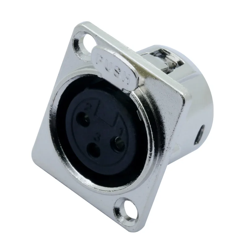 10pcs High quality XLR connector Nickel Plated 3pin Female jack panel mount audio speaker plug | Обустройство дома