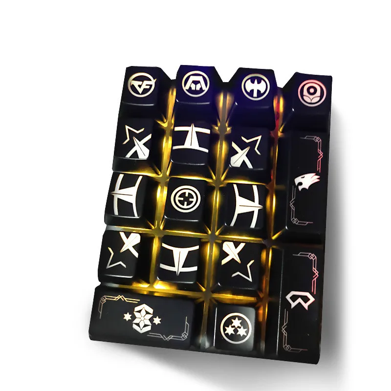 17 ключей PBT просвечивающие колпачки для razer logitech механическая клавиатура |