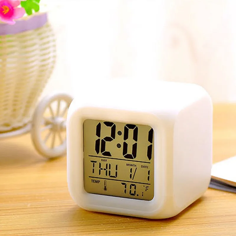 Детские часы Snooze 7 цветов светящиеся цифровые будильник светодиодные светящийся