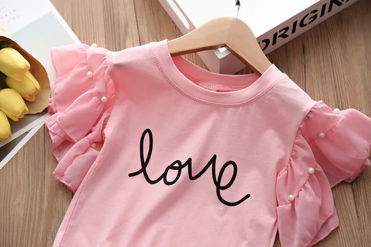 Детский летний комплект R &amp Z новинка 2019 принцессы для девочек с надписью Love