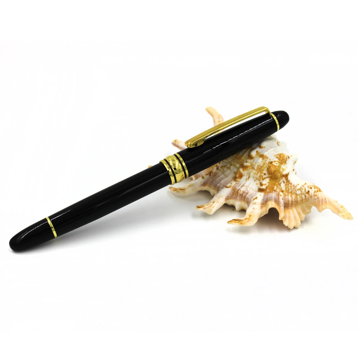 

5 Pieces/Lot Metal Pen High Quality Gel Ink Black Liquid Pens With Gold Parts