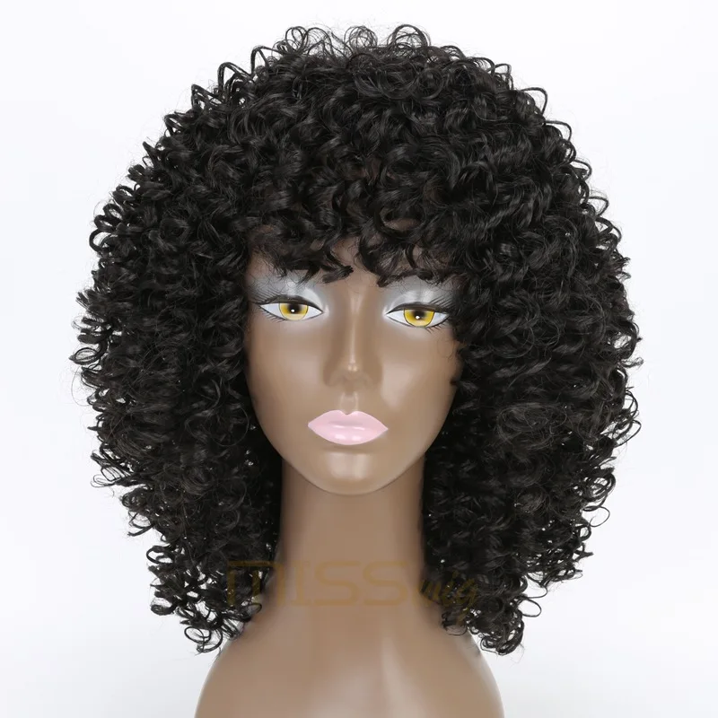MISS WIG 20 дюймовый черный длинный афро кудрявый короткий парик для черных женщин 300