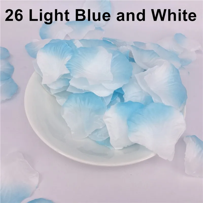 26 Light Blue White Свадебные картины украшения романтические фиолетовые красные цветы Свадебные вечерние аксессуары розовые лепестки де Роза искусственные 500 шт - Цвет: 26 Light Blue White