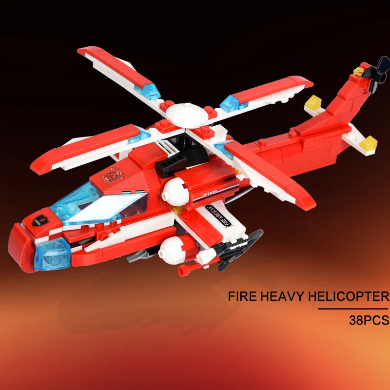 

8 IN 1 Technic Helicopter Building Blocks City Fire Fighting Vehicle Car Blocks Sets Creator Assembly Bricks Toys For Children