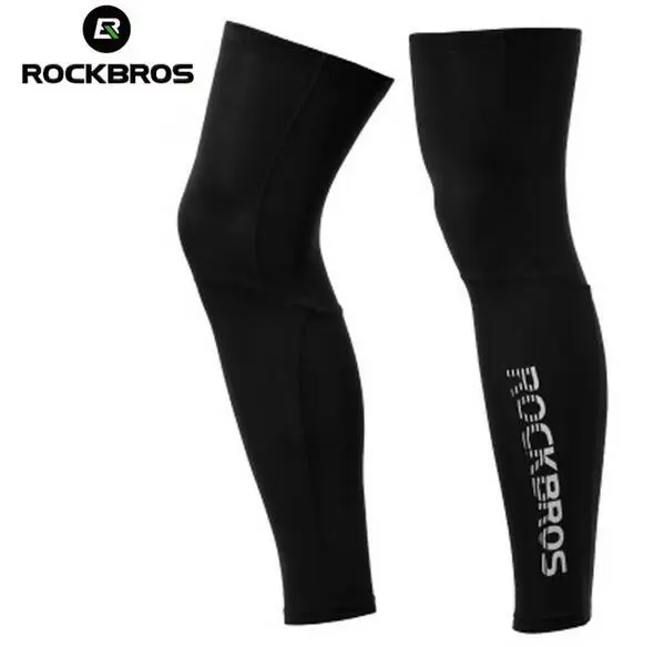 Black 1 ROCKBROS летние велосипедные гетры для велосипеда, велосипедные гетры, защитные наколенники для ног, ветрозащитные леггинсы с защитой от УФ-лучей - Цвет: Black 1