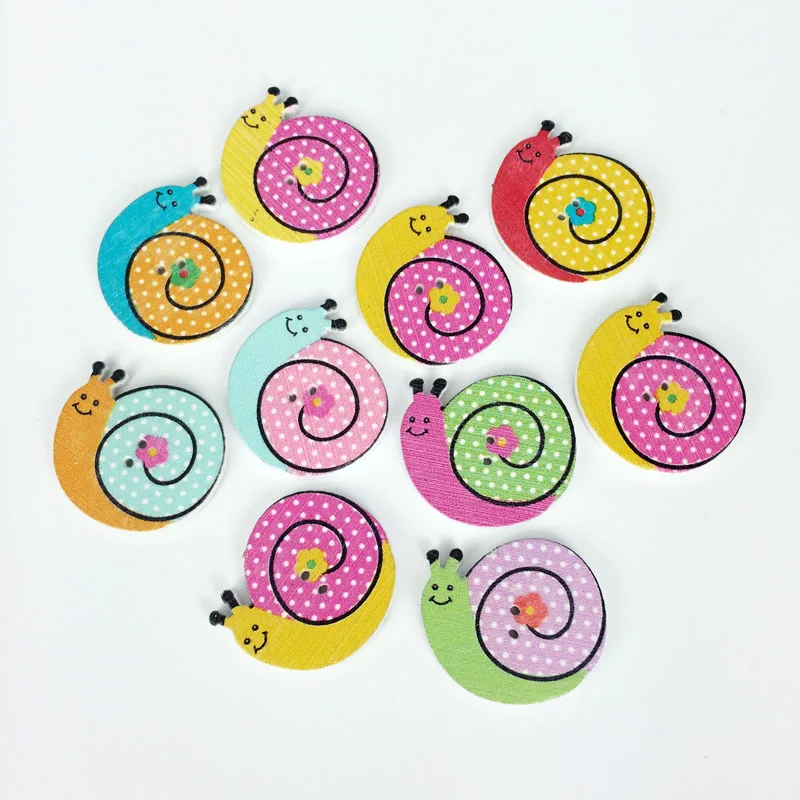 50 шт Улитка модные Необычные объемные смешанные деревянные пуговицы аксессуары