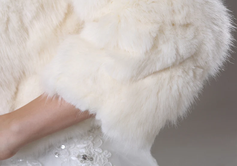 Новинка 2016 зимние шерстяные шали свадебные платья теплое белое меховое пальто с