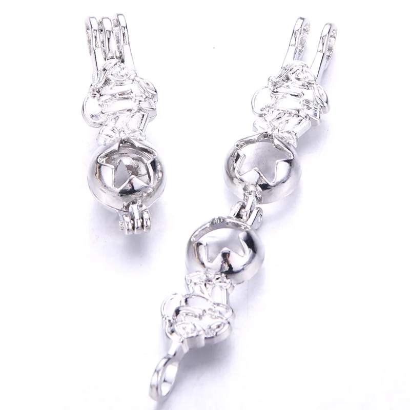 5pcs Santa Claus Gift Pearl Cage Locket Pendant Making Bead Necklace Aroma Essential Oil Diffuser For Oyster |