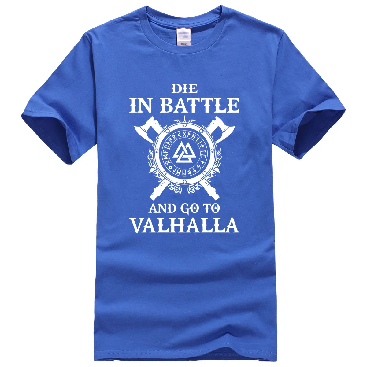 Мужская футболка с надписью Vikings ODIN DIE IN BATTLE AND GO TO VALHALLA в стиле Харадзюку лето