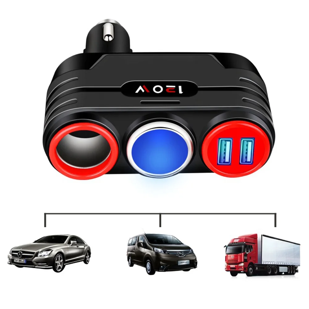 AOSHIKE автомобильное двойное USB с переключателем одно для трех прикуривателей