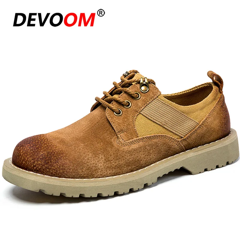 Yellow-brown Лидер продаж; Ботинки Челси; зимние ботинки; мужские кожаные ботинки из натуральной кожи; Роскошные брендовые трендовые Мужские модельные ботинки без застежки; модель года; обувь; большие размеры 47 - Цвет: Yellow-brown