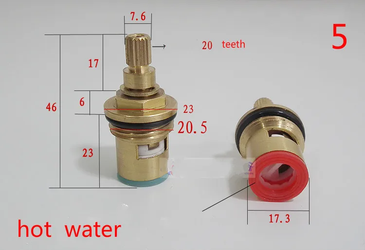 Сменные латунные клапаны с краном Керамические Дисковые картриджи 20 зубцами 1/2
