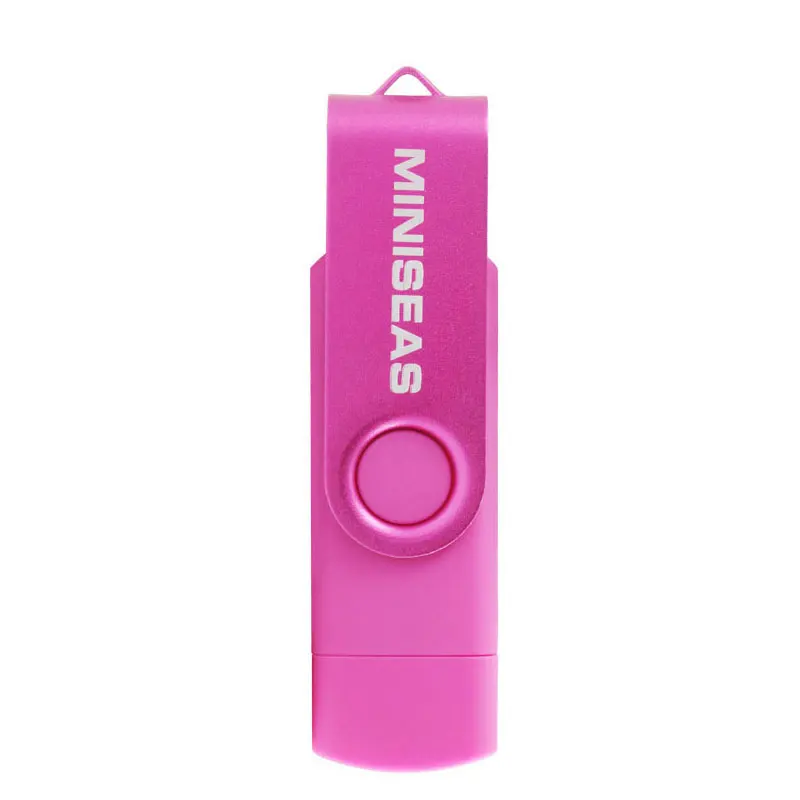 Розовый Флеш-накопитель Miniseas USB OTG 64 ГБ 32 ГБ 16 ГБ 128 ГБ флеш-накопитель внешний накопитель usb карта памяти флэш-накопитель для android - Цвет: Розовый