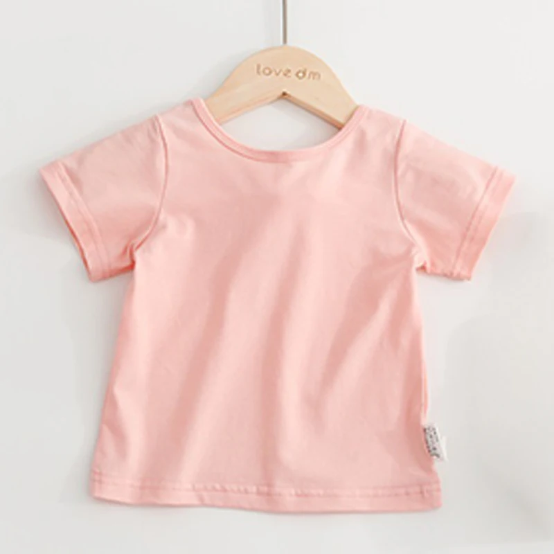 AmyaBaby/топы для девочек лето 2019 Однотонная футболка с бантом модная одежда