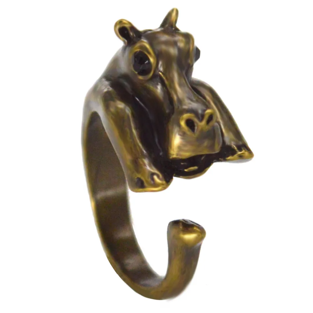 Kinitial 1 шт. Летний стиль хиппи шикарный латунный сустав Бегемот кольцо anillos Boho Anel