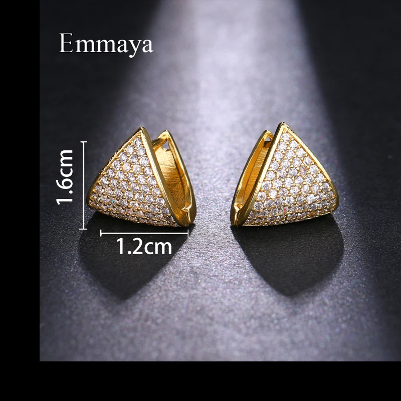 Серьги Emmaya с цирконием женские уникальные ювелирные украшения в геометрическом