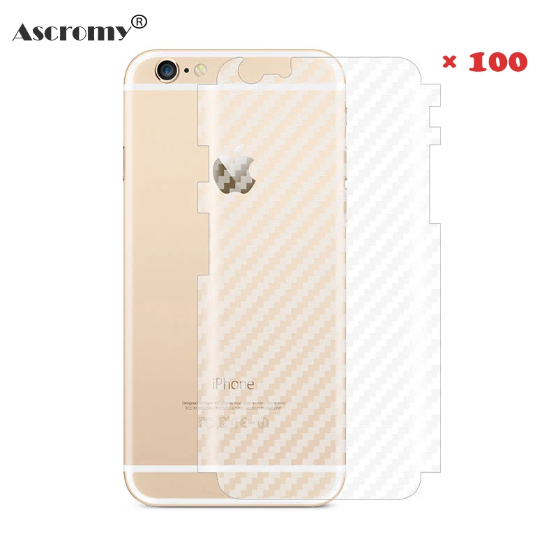 Ascromy 100 шт. стикер из углеродного волокна 3D Защита экрана для iPhone 6 6S 7 Plus Защитная