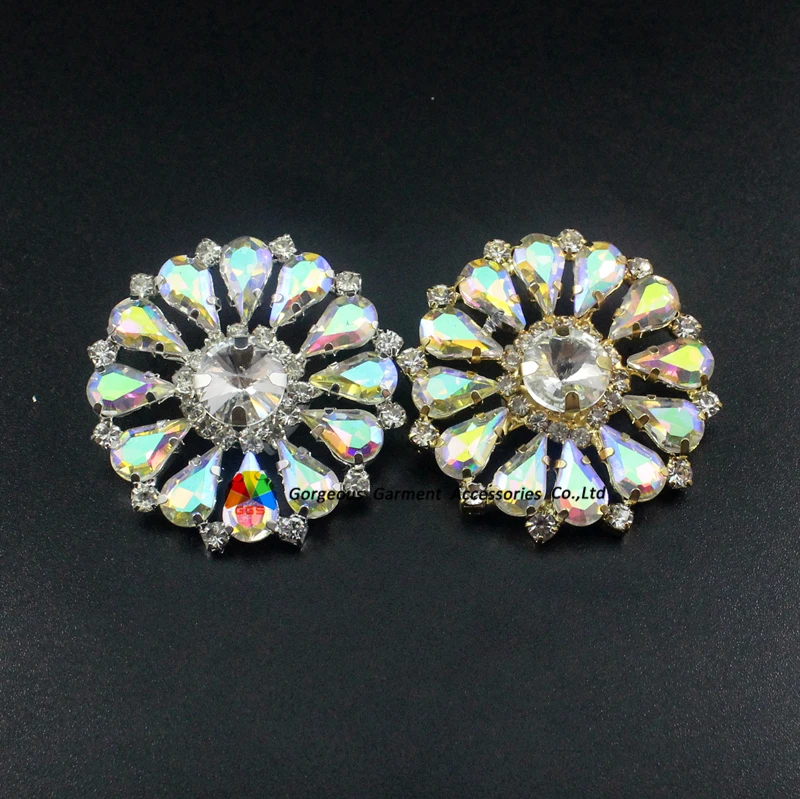 GGSA 2 шт 32 42 мм круглая кнопка со стразами прозрачный красный темно-синий королевский синий Изумрудный стекло diy Сумки Украшение Свадебное Кристалл центральный