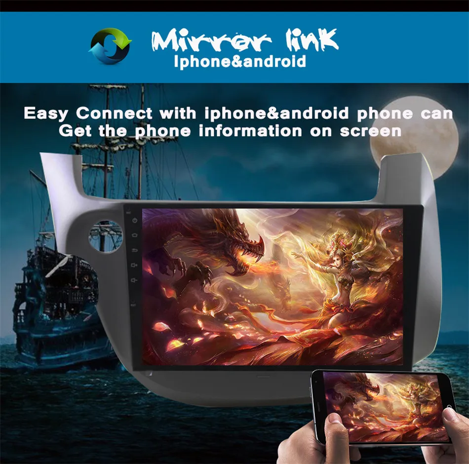 

10.1 Android 10.0 Car DVD GPS for HONDA FIT JAZZ 2007 08 2009 2010 2012 2013 radio video player Capacitive 6+128G Headunits SWC