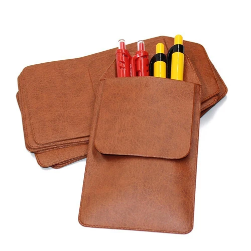Brown XRHYY 10 Упаковка 8,5 см X 14,5 см карман протектор Классический прозрачный карман протектор школьные больничные офисные принадлежности для ручек утечки - Цвет: Brown