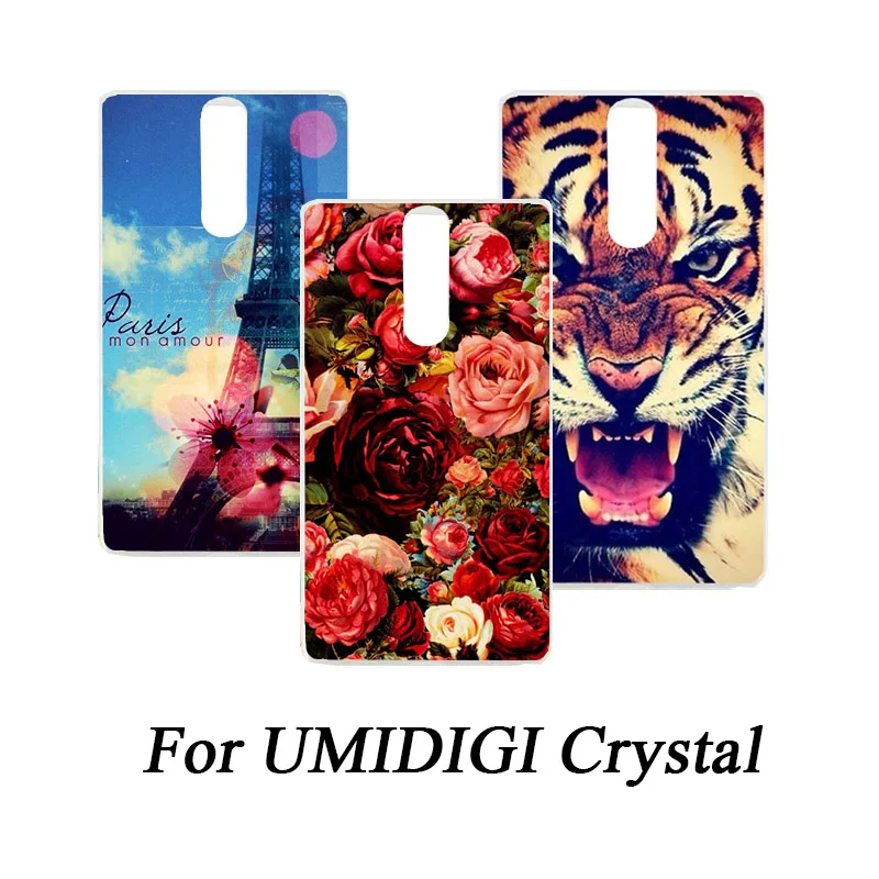 Чехол для UMIDIGI с кристаллами принтом цветов голубой бабочки Эйфелевой башни